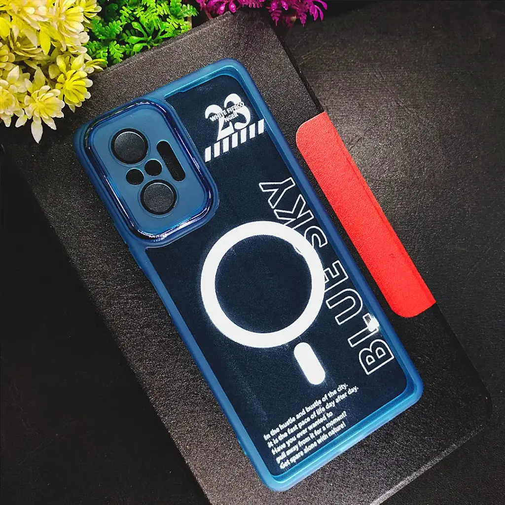 Redmi Note 10 Pro Clear Colour Mag Safe Print Transparent Case (Sky Blue)