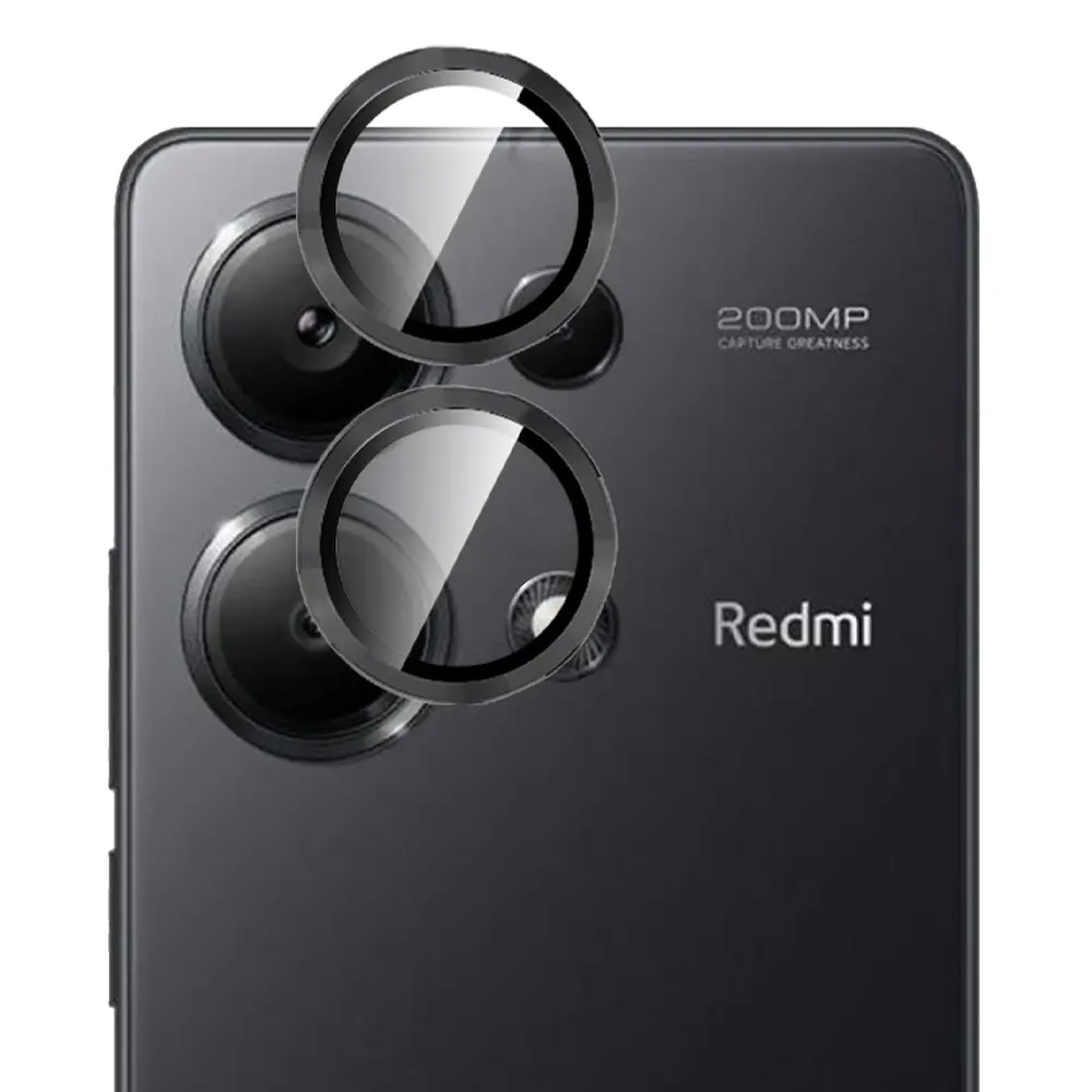 [PL14MINOT13PR-3-2] Sleek Black Camera Rings for Redmi Note 13 Pro 4G - Enhance Your Style