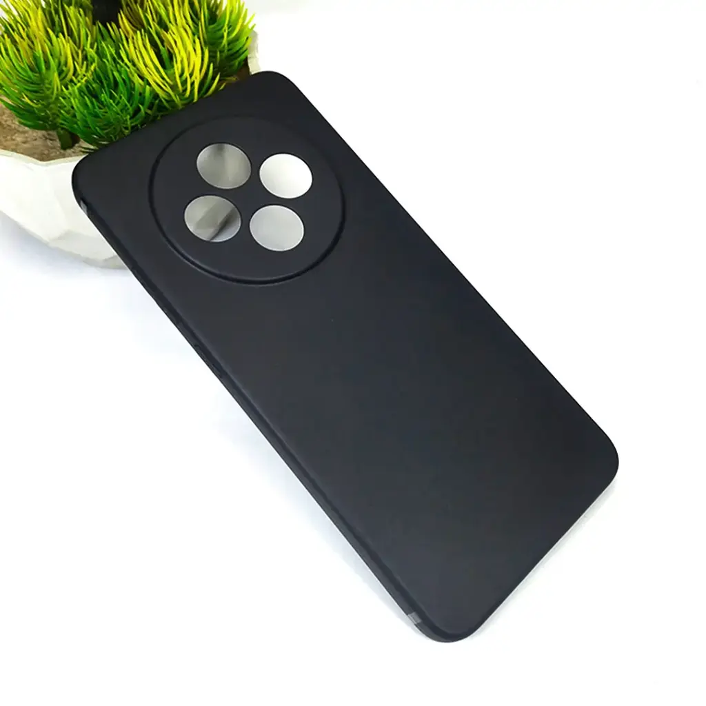 Oppo Reno 12F Matte Soft Silicone Paper Case (Black)