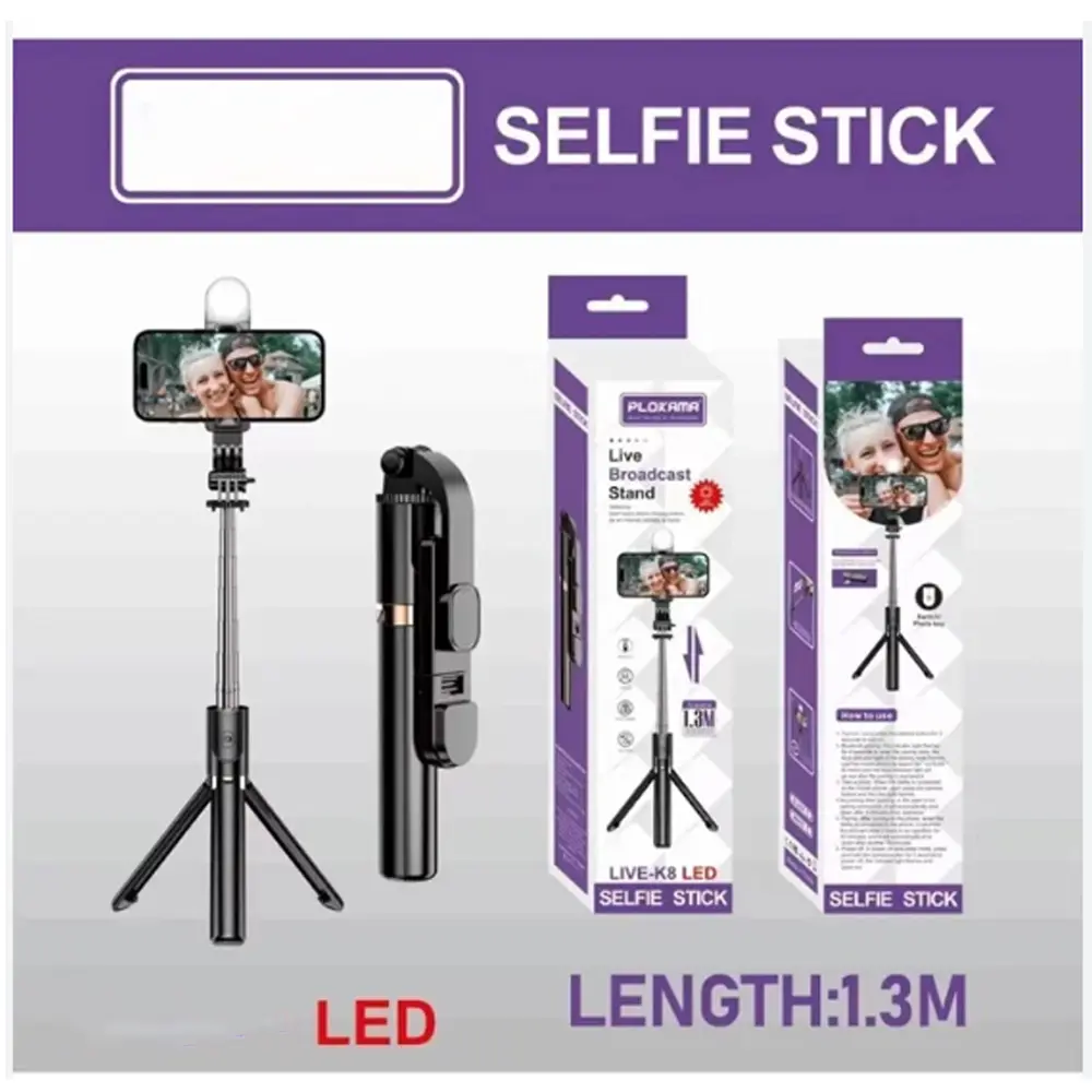 Plokama Selfi Stick With Tripod Stand - K-7