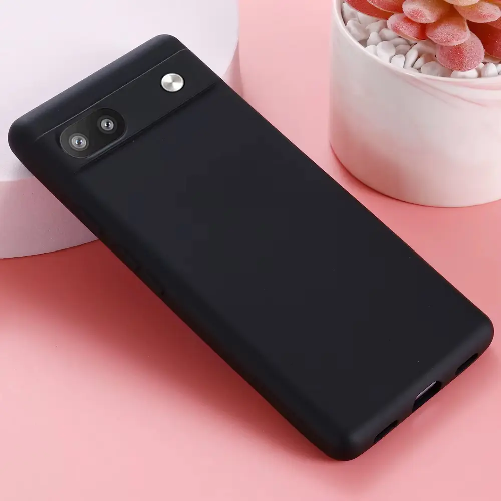 Google Pixel 6A Matte Soft Silicone Paper Back Case (Black)