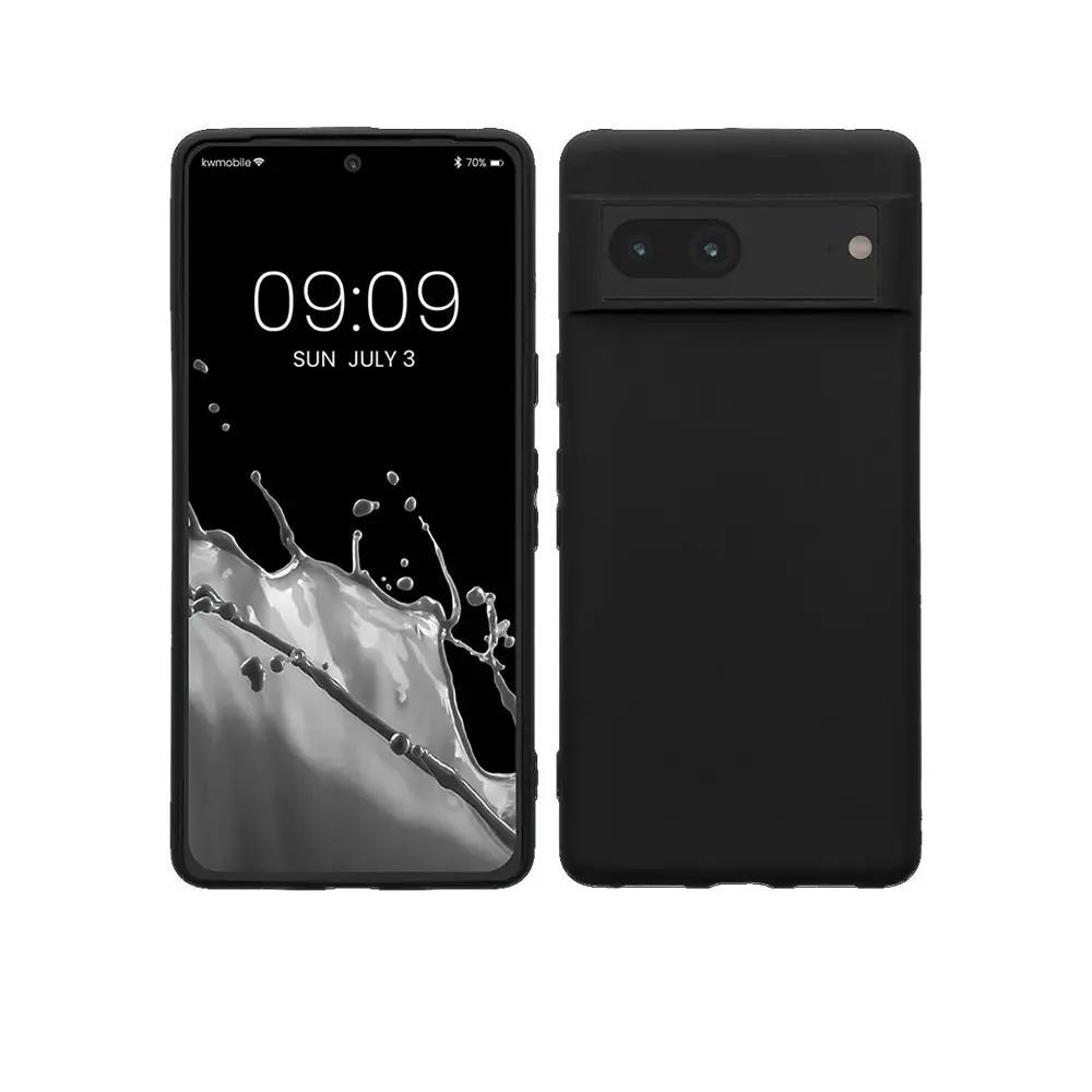 [PO4BGPXL7-4-2] Google Pixel 7 Matte Soft Silicone Paper Back Case (Black)