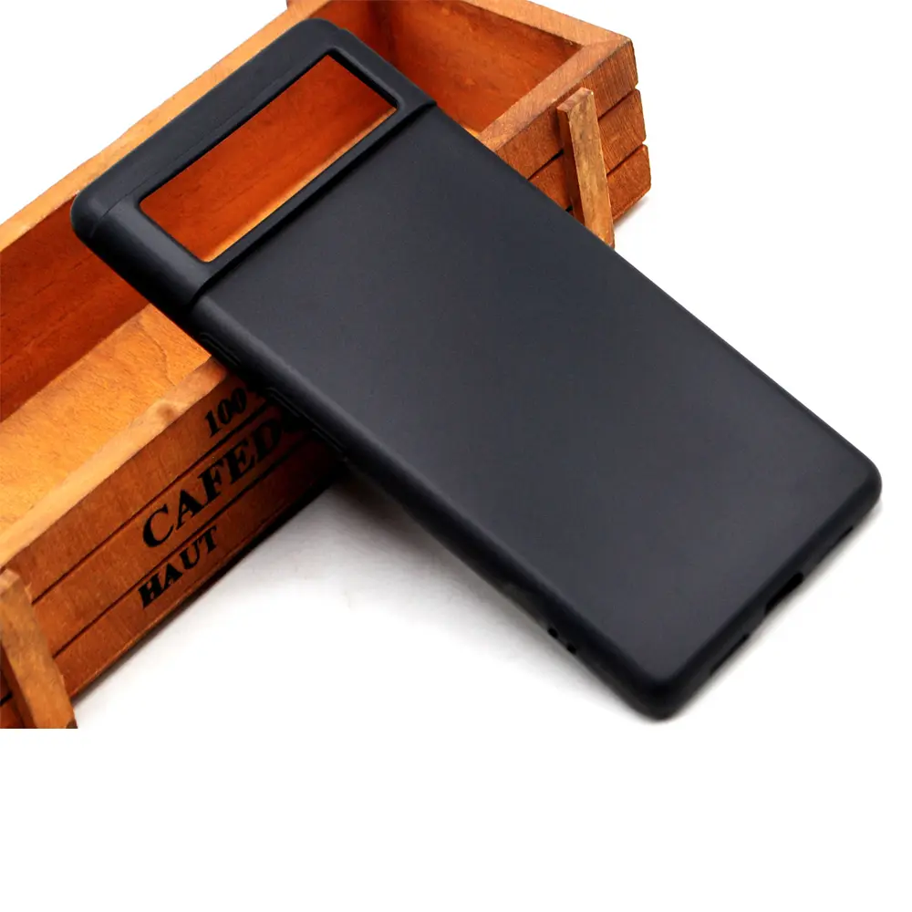 [PO4BGPXL6PR-4-2] Google Pixel 6 Pro Matte Soft Silicone Paper Back Case (Black)