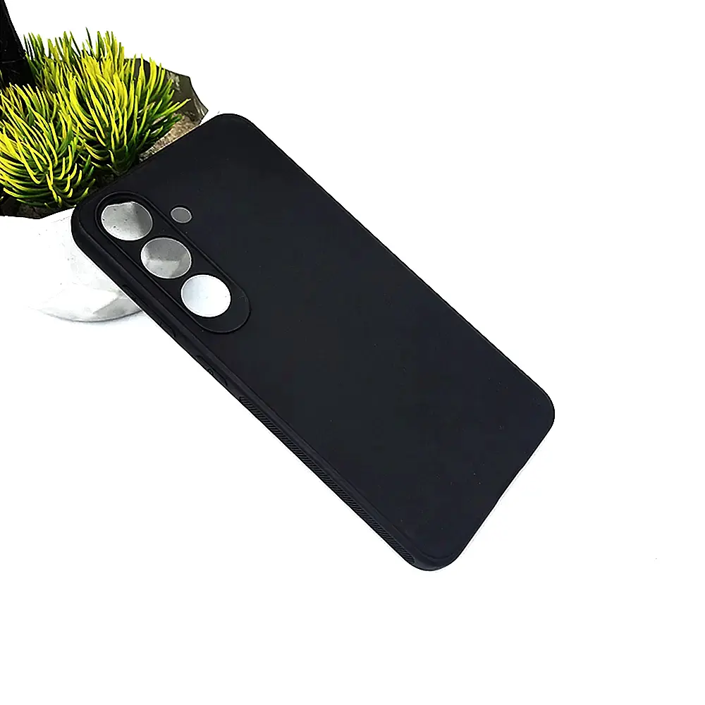 [PO4BSS24FE-4-2] Samsung Galaxy S24 FE Matte Soft Silicone Paper Back Case (Black)