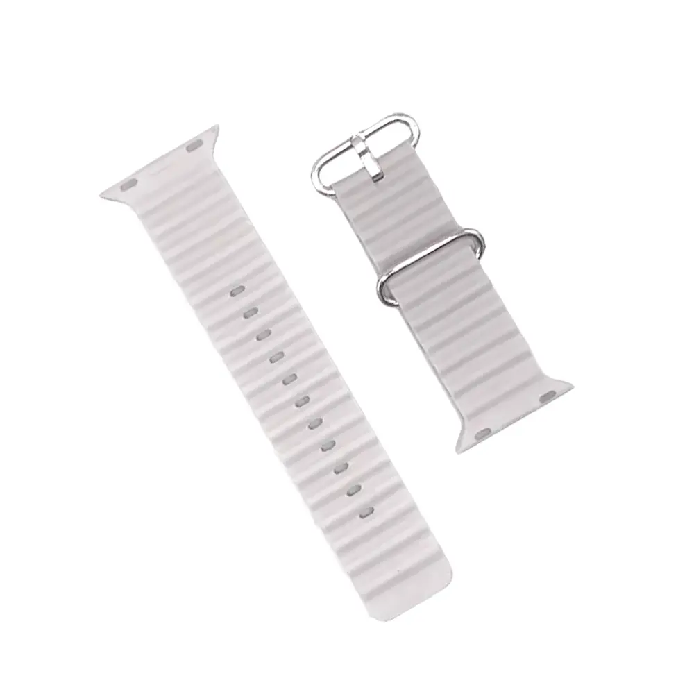 [WSRULLM45-1-1] Silicon Rubber Ultra Straps for Smart Watch - White, 42-49mm, Comfortable & Durable