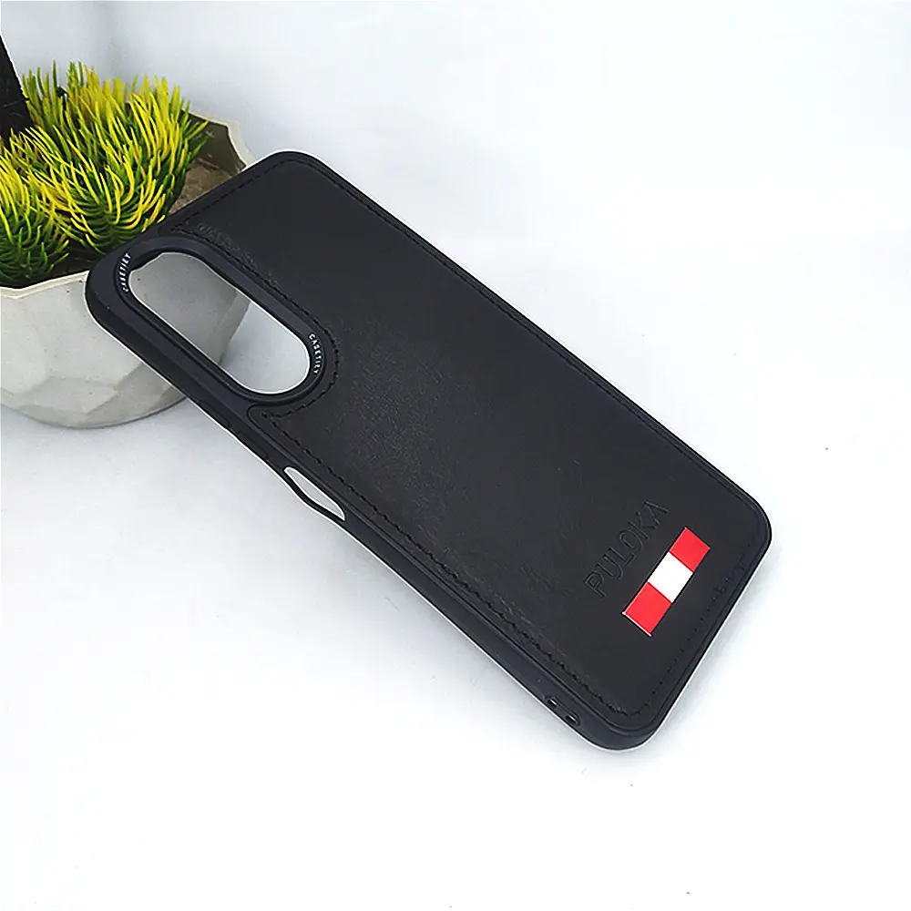 Vivo Y17s 4G Puloka Luxuary Leather Back Case (Black)