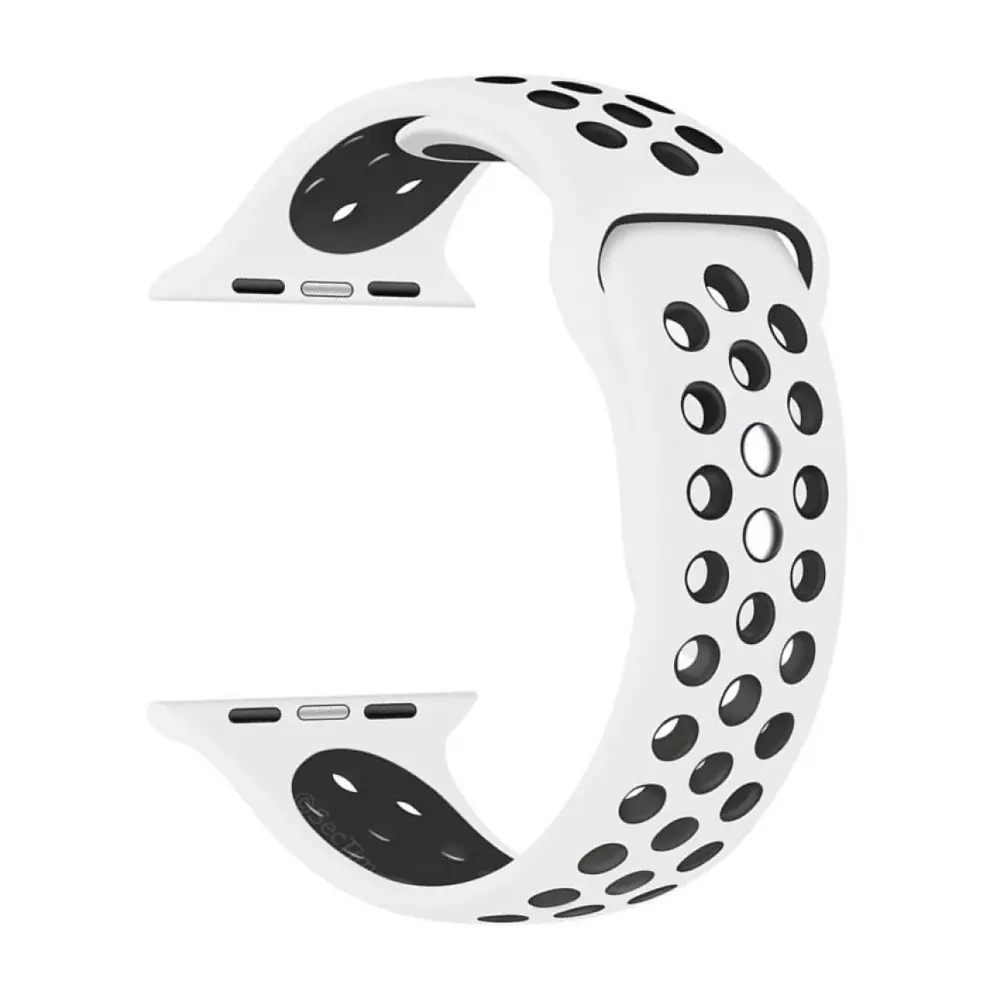 42-49mm White & Black Silicon Rubber Straps for Smart Watch - Stylish & Durable