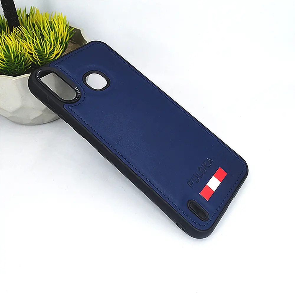 Infinix Smart 4 Puloka Luxuary Leather Back Case (Navy Blue)