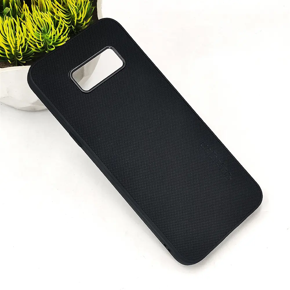 Samsung Galaxy S8 Spigen Hard Dotted Leather Back Case (Black)