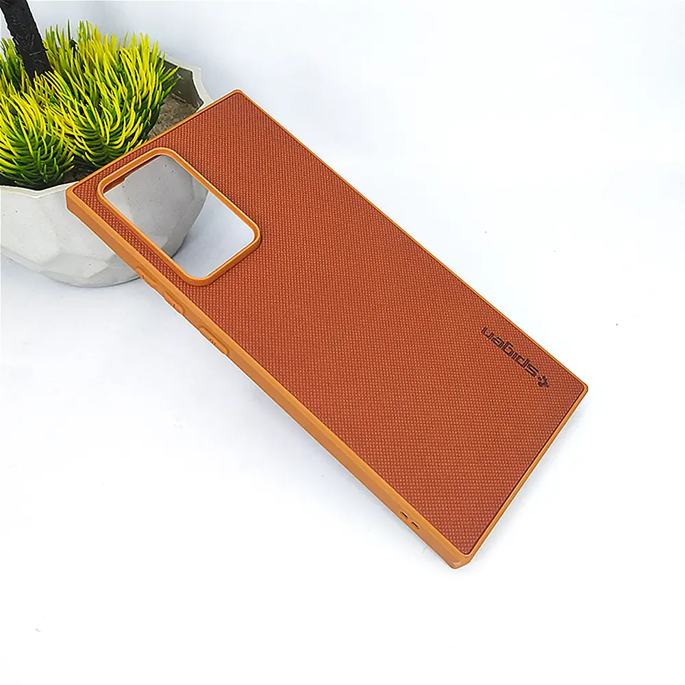 [PO32BSNOT20U-16-13] Samsung Galaxy Note 20 Ultra Spigen Hard Dotted Leather Back Case (Brown)
