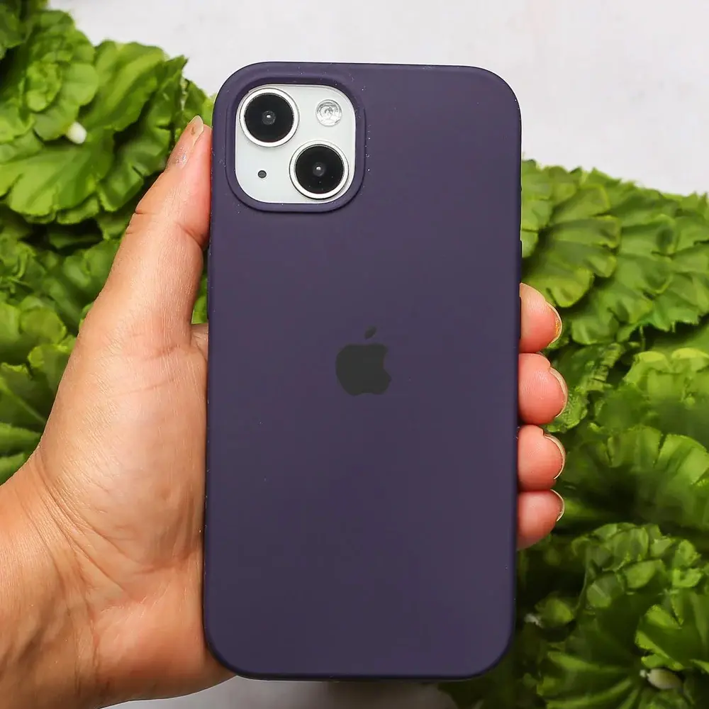 [PO23BIP15-1-12] iPhone 15 Official Soft Silky Back Case (Deep Purple)