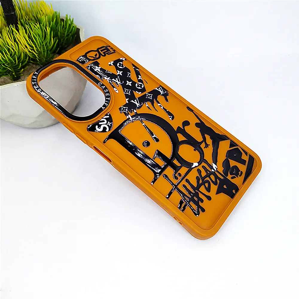 Vivo Y18 Y18e Y03 Y03t Casetify Printed Soft Silicone Back Case - Brown