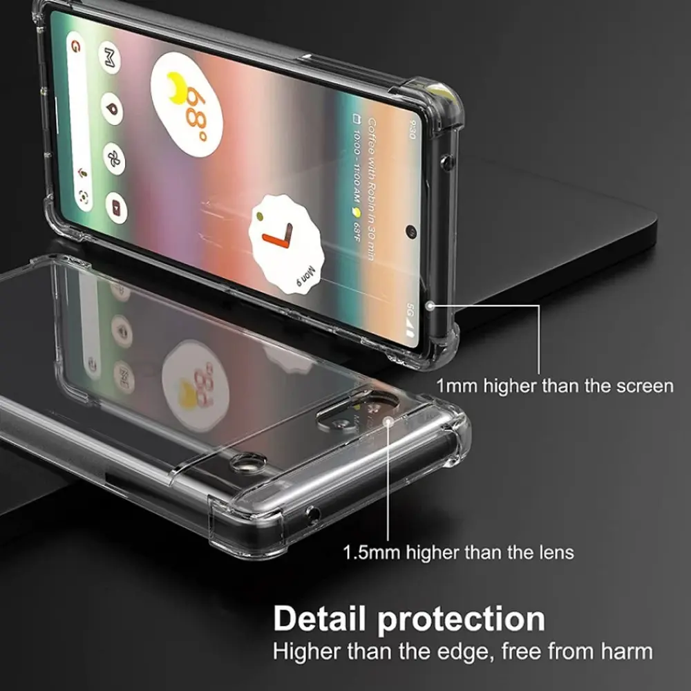[PO7BGPXL6A] Google Pixel 6A 1.5 MM TPU|Transparent Back Case