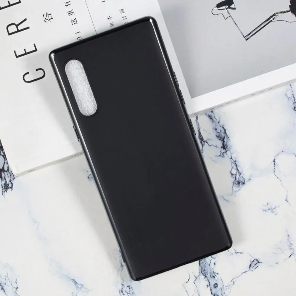 [PO14BLGVELVET-1-2] LG Velvet Matte Soft Silicone Back Case - Black Design