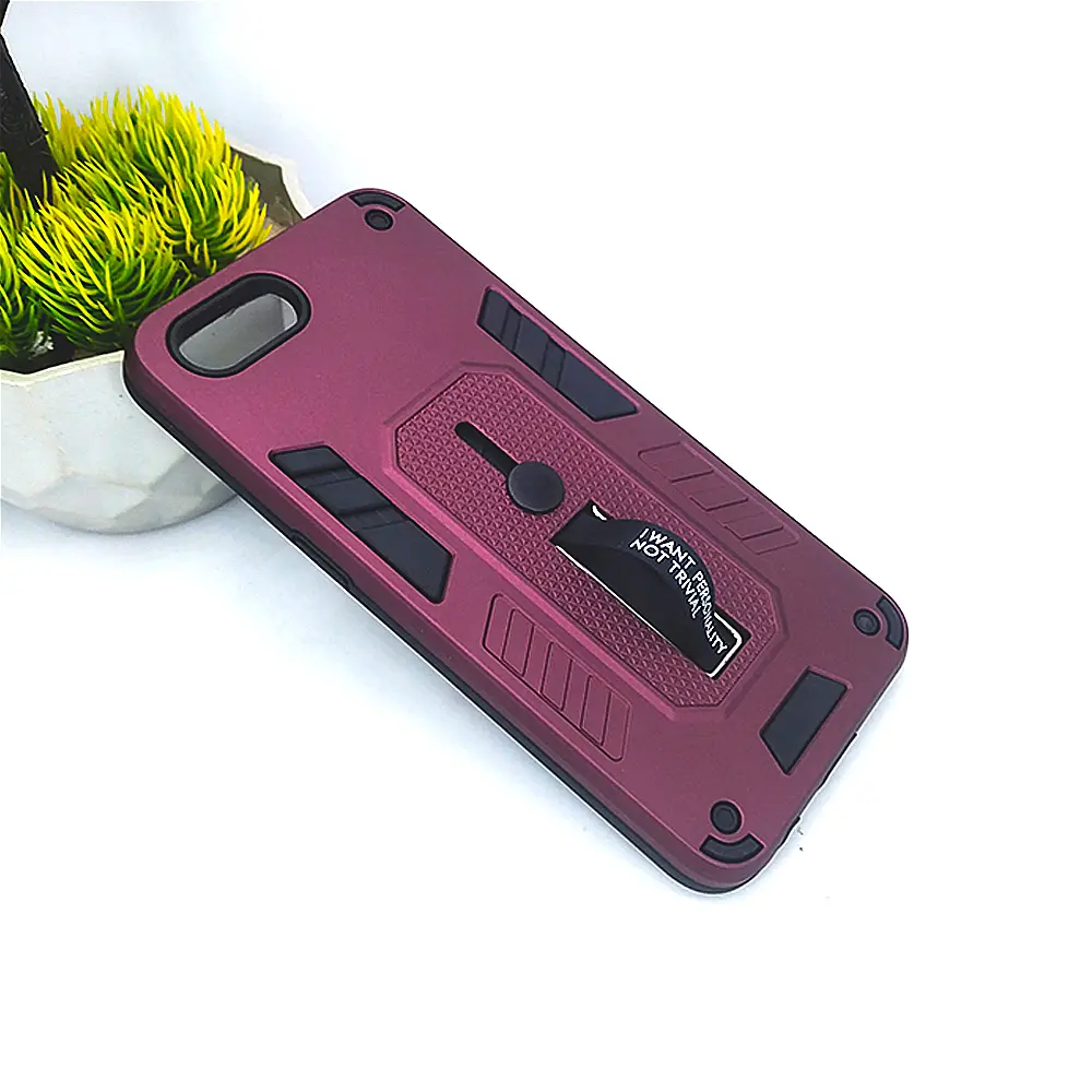 Oppo A1K|Realme C2 Armour Strip & Stand Back Case (Maroon)
