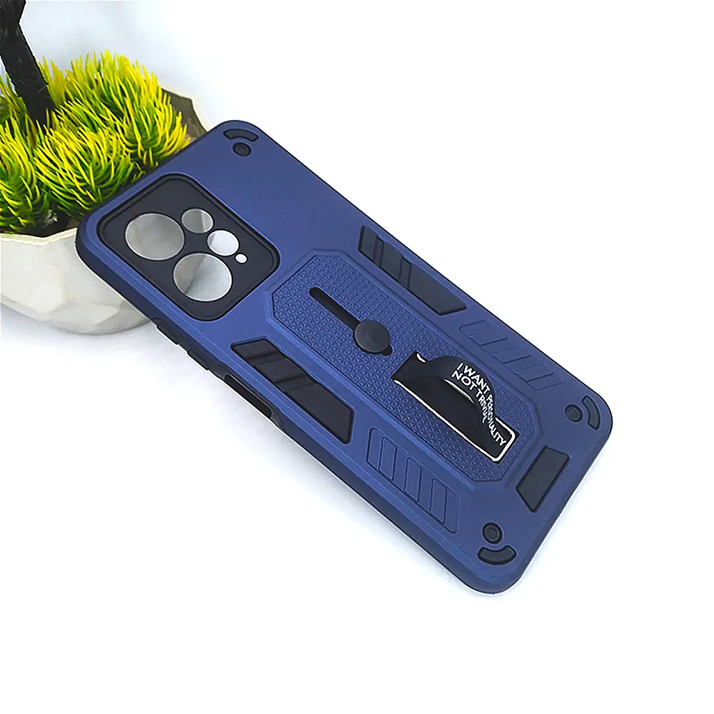 Xiaomi Redmi Note 12 Armour Strip & Stand Back Case (Navy Blue)