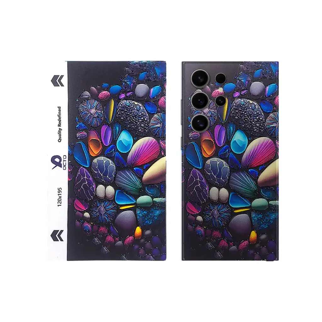 Multi-Stone 3D Printed Mobile Back Skin - Customizable & Stylish Design