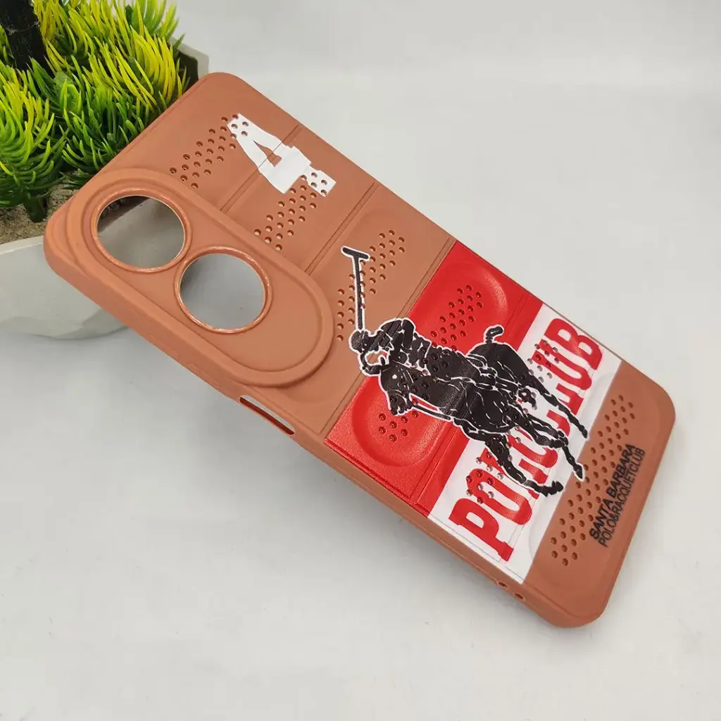 Oppo A60 4G Cooling Mesh 3D Printed Silicone Back Case - Brown