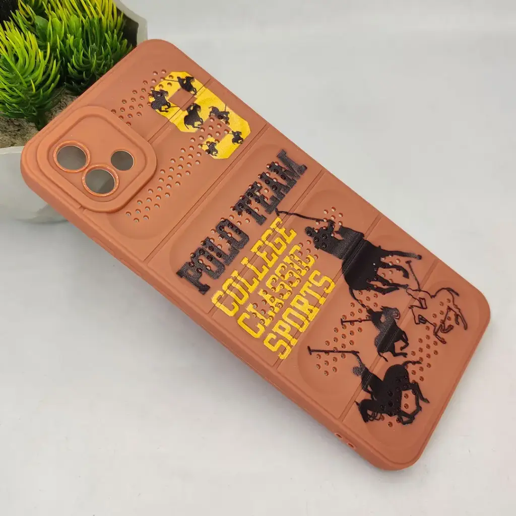 [PO14BOA16E-46-13] Oppo A16K/A16E Cooling Mesh 3D Printed Silicone Back Case - Brown