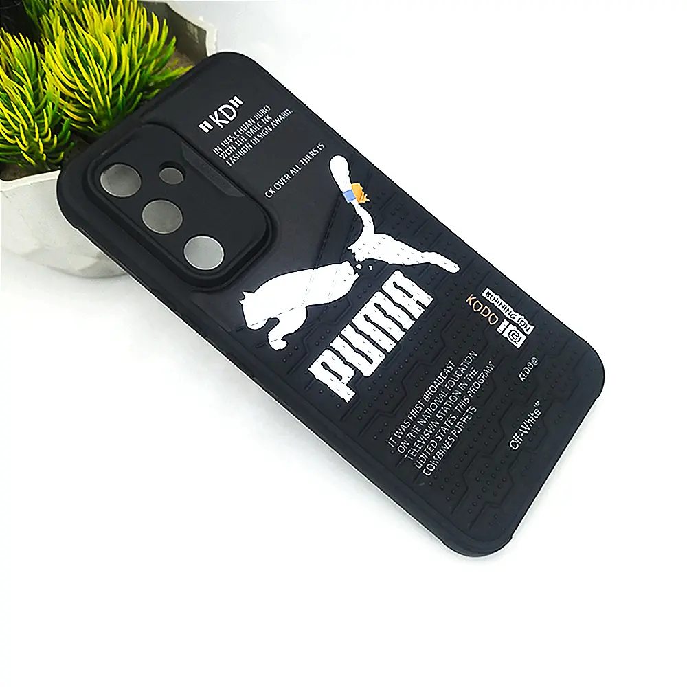 [PO14BSA54-29-2] Samsung Galaxy A54 V-Shape Puffer Case - 3D Printed Black Design