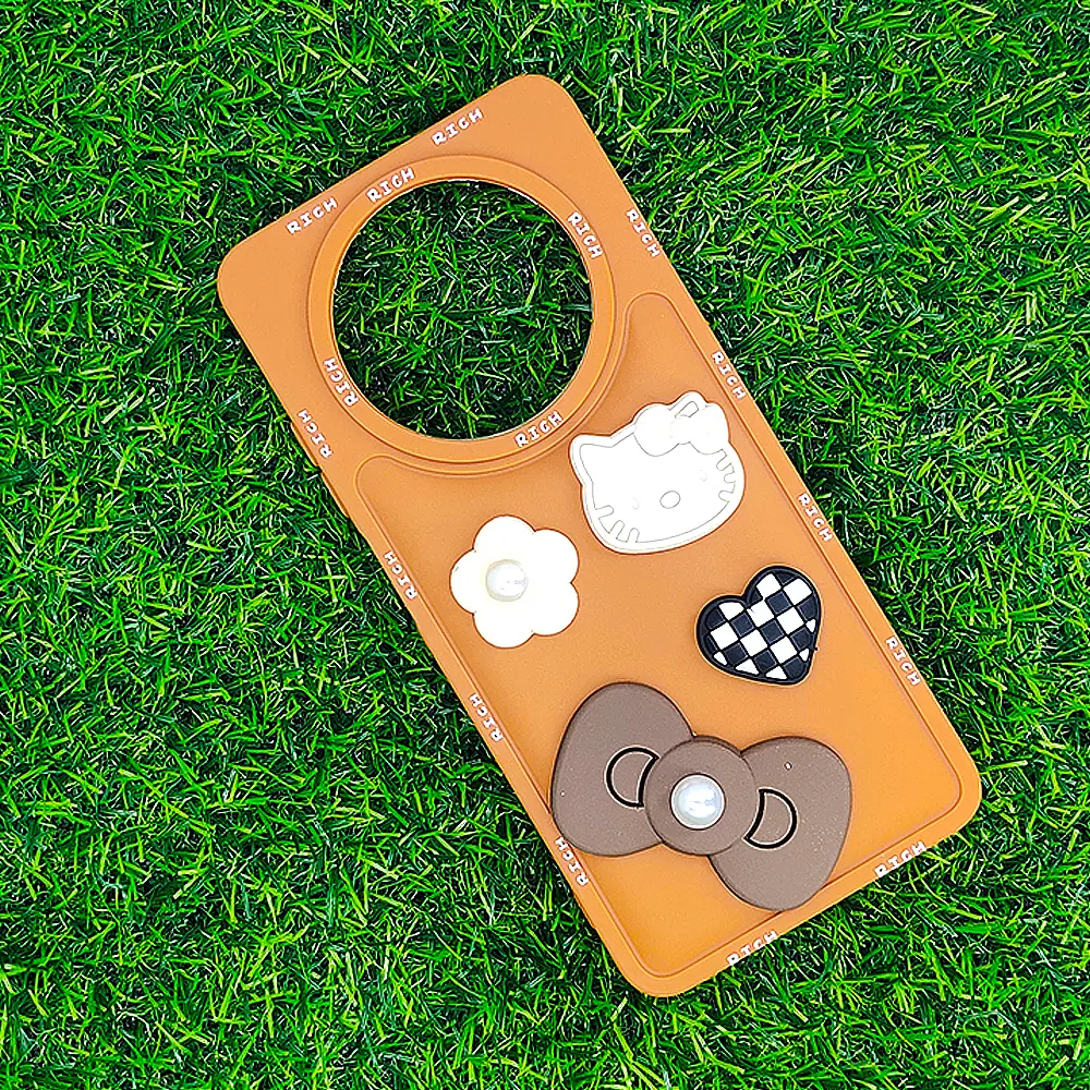 [PO9BORELME12PL-10-13] Oppo Realme 12|Realme 12 Plus Rich Kittey Back Case (Brown)