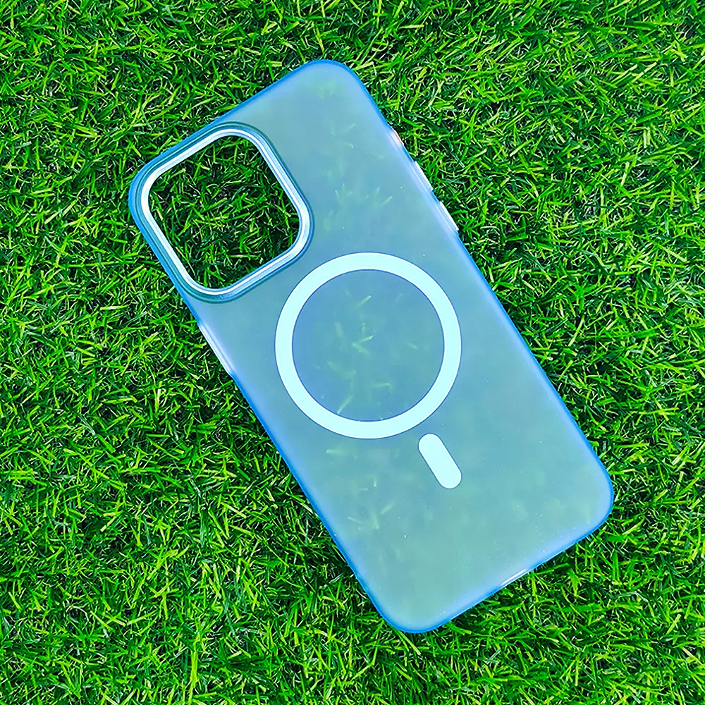 [PO4BIP15PMAX-6-16] iPhone 15 Pro Max 3D Matte Paper Hard Magsafe Magnetic Back Case (Sky Blue)