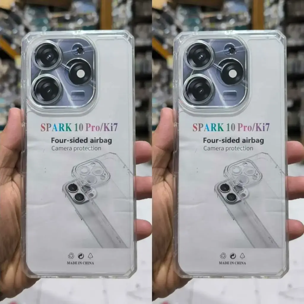 [PO7BTSPRK10PR-2] Tecno Spark 10 Pro 2mm Four Sided Airbag Transparent Back Case