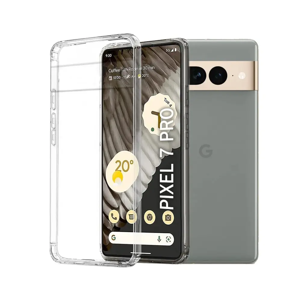 Google Pixel 7 PRO Dust Plug Transparent Back Case 