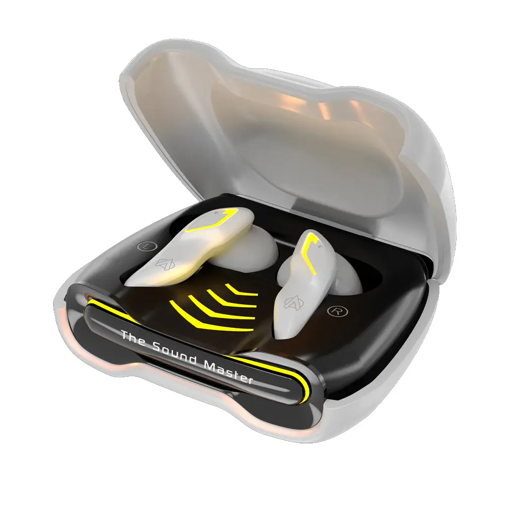 [HFB7AD8-23-1] Audionic Battle Buds Gaming Earbuds: 45mm Low Latency Sound (White)