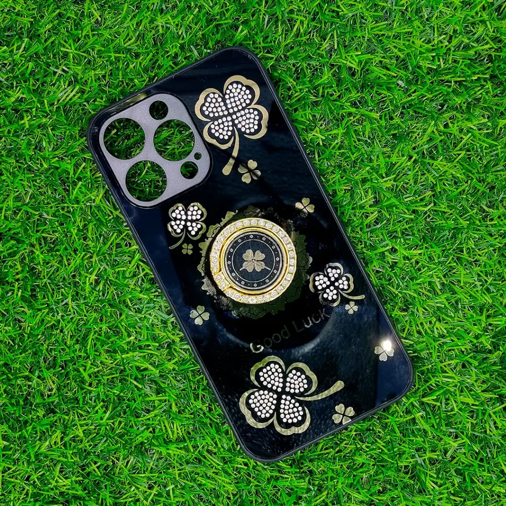 iPhone 14 Pro Max  Good Luch LV Back Case (Black)