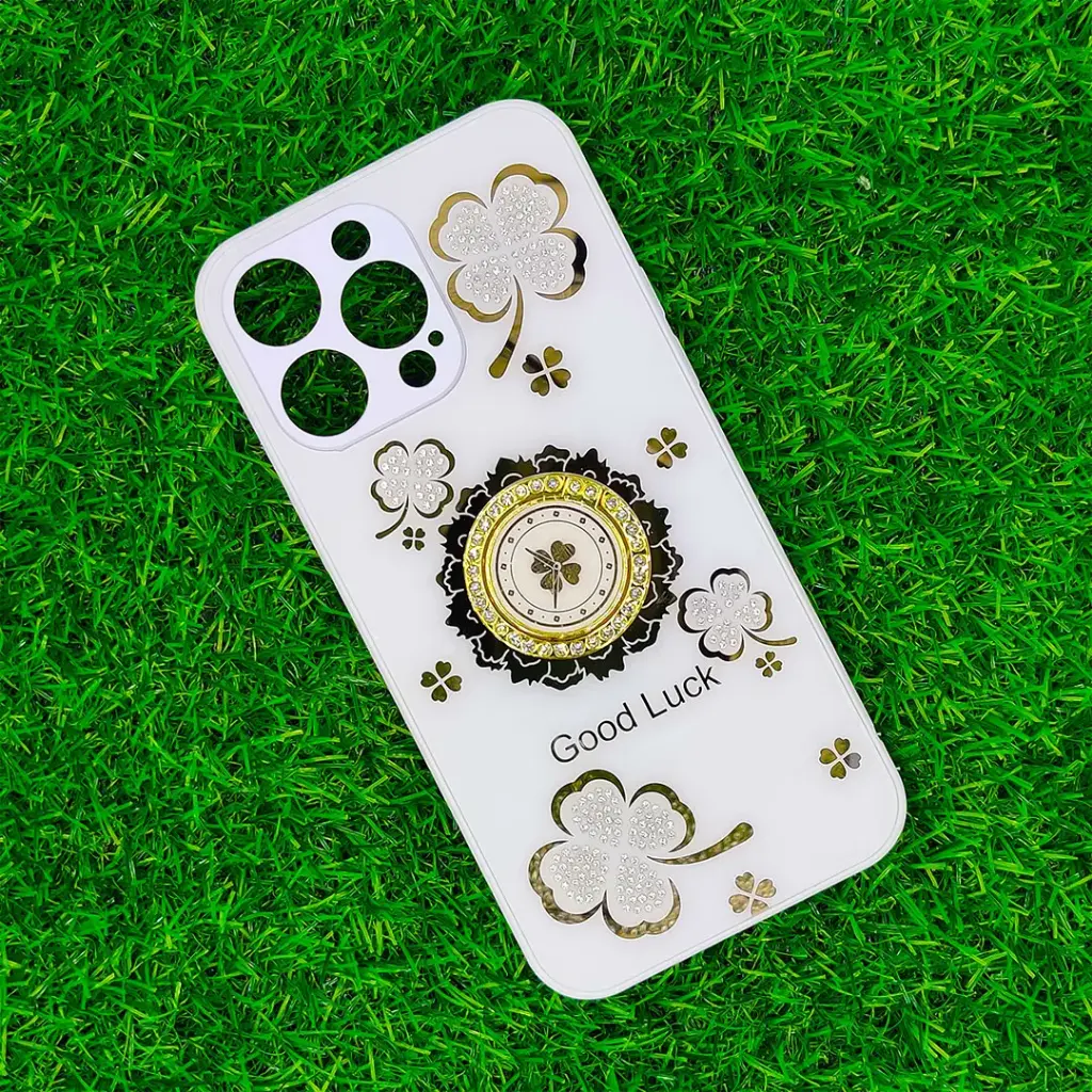 iPhone 14 Pro Max  Good Luch LV Back Case (White)