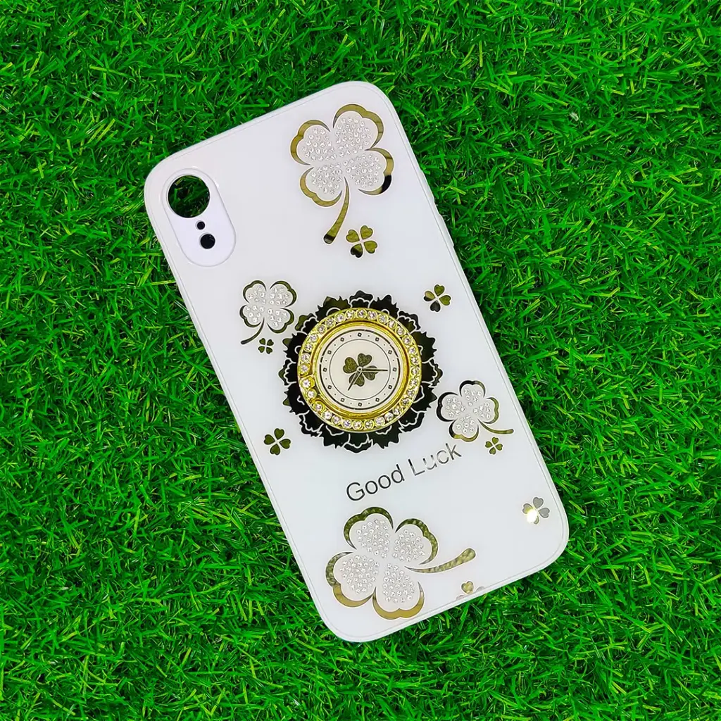 iPhone XR Good Luch LV Back Case (white)