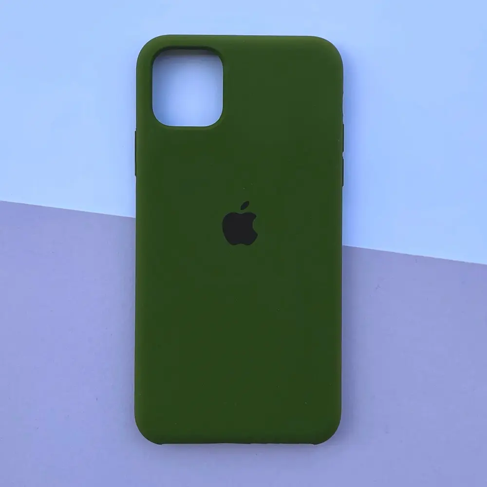 Iphone 11 Pro Back Case Soft Silky Mobile Pouch (Army Green) 