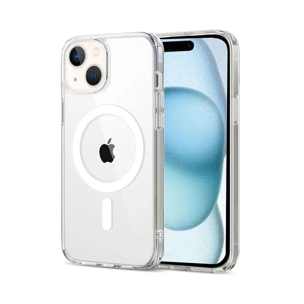 [PO7BIP15-11] iPhone 15  Magnetic Magsafe Wirelees Transparent Back Case