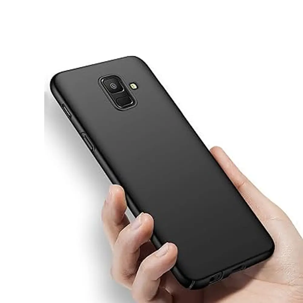 [PO4BSA5 2018-4-2] Samsung Galaxy A5 (2018) Matte Soft Silicone Paper Back Case (Black)