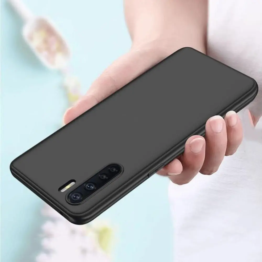 Oppo F15|Reno 3 4G Matte Soft Silicone Paper Back Case (Black)