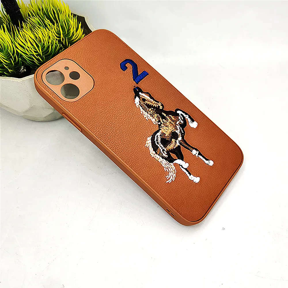 [PO43BIPXIR-13-13] iPhone 11 Santa Barbara Polo Raquet Back Case (Brown)
