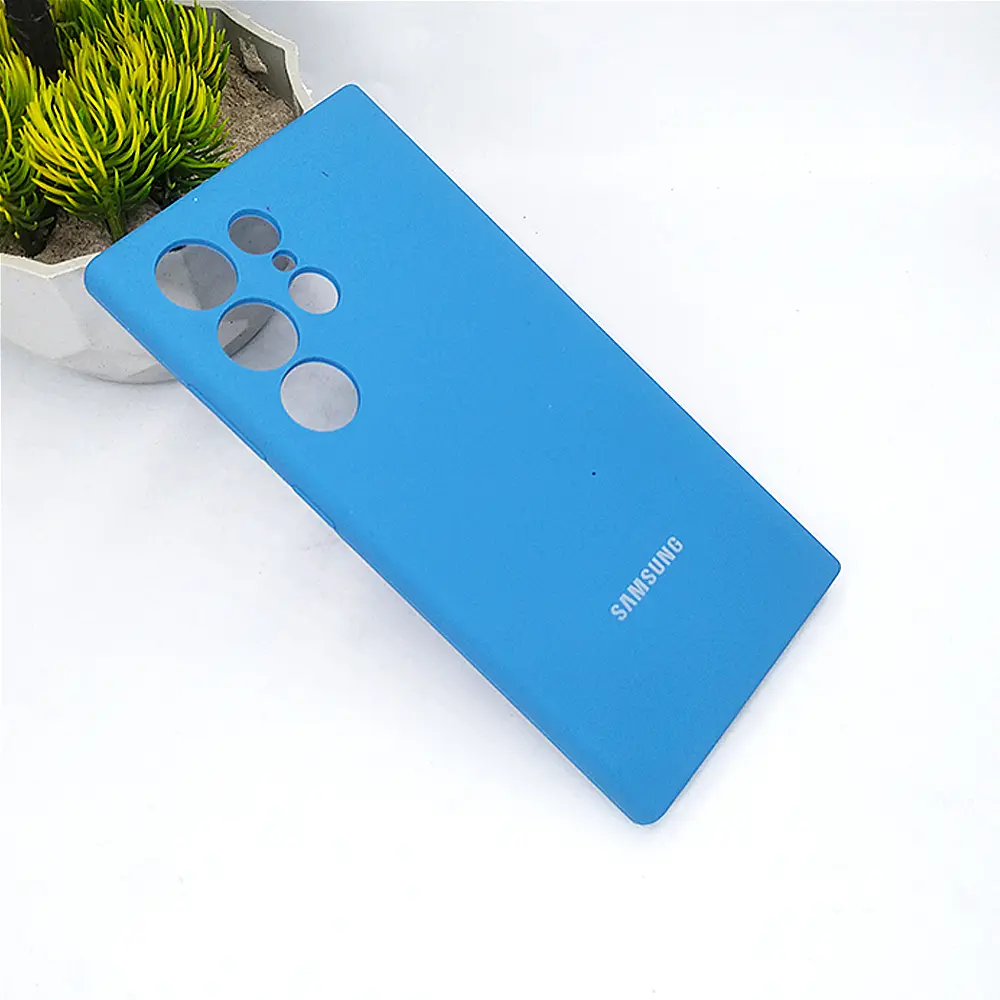 Samsung S24 Ultra Original Official Soft Silky Back Case (Blue)