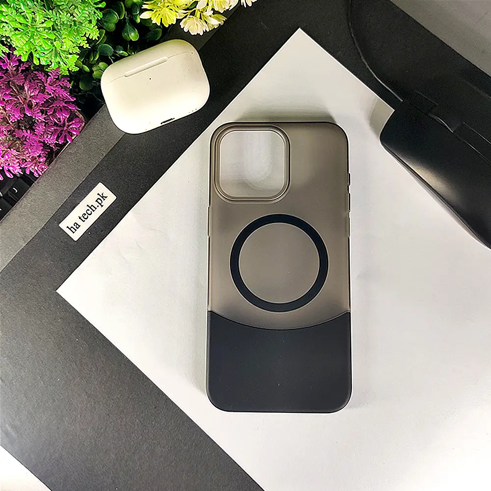 iPhone 16 Pro Max 2 In One Matte 2 Sided Transparent Back Case (Black)