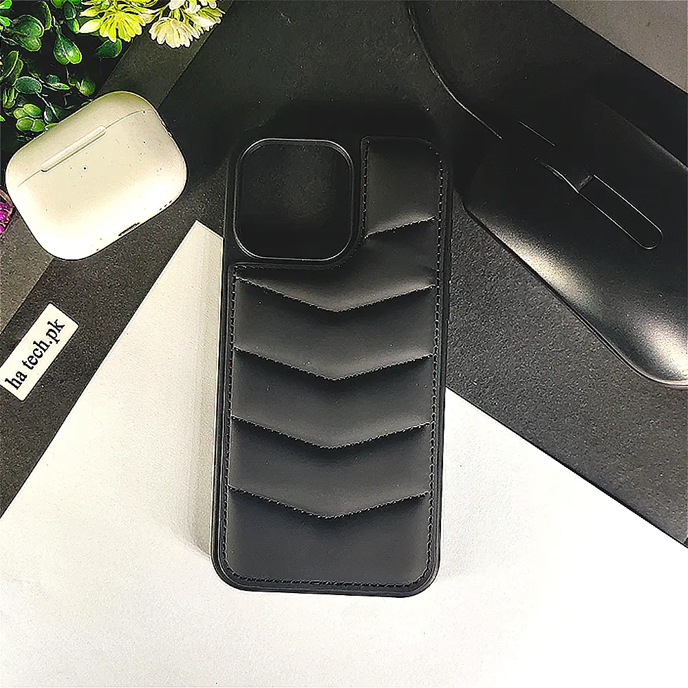 Soft Silky Back Case for iPhone 16 Pro Max with Inside Holder - Black