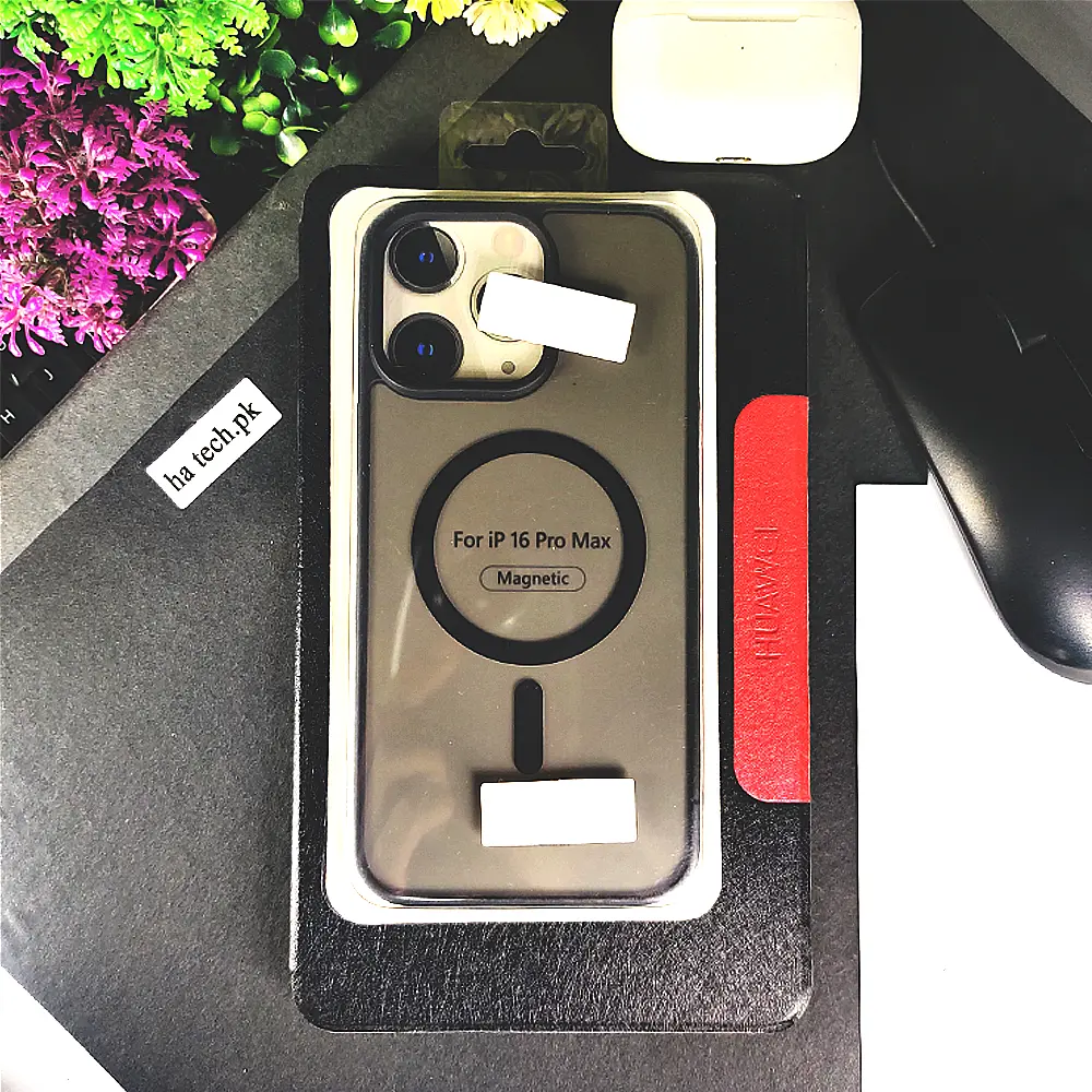 [PO6BIP16PMAX-5-2] iPhone 16 Pro Max 3D Magsafe Colour Matte Side Boder Back Case (Black)