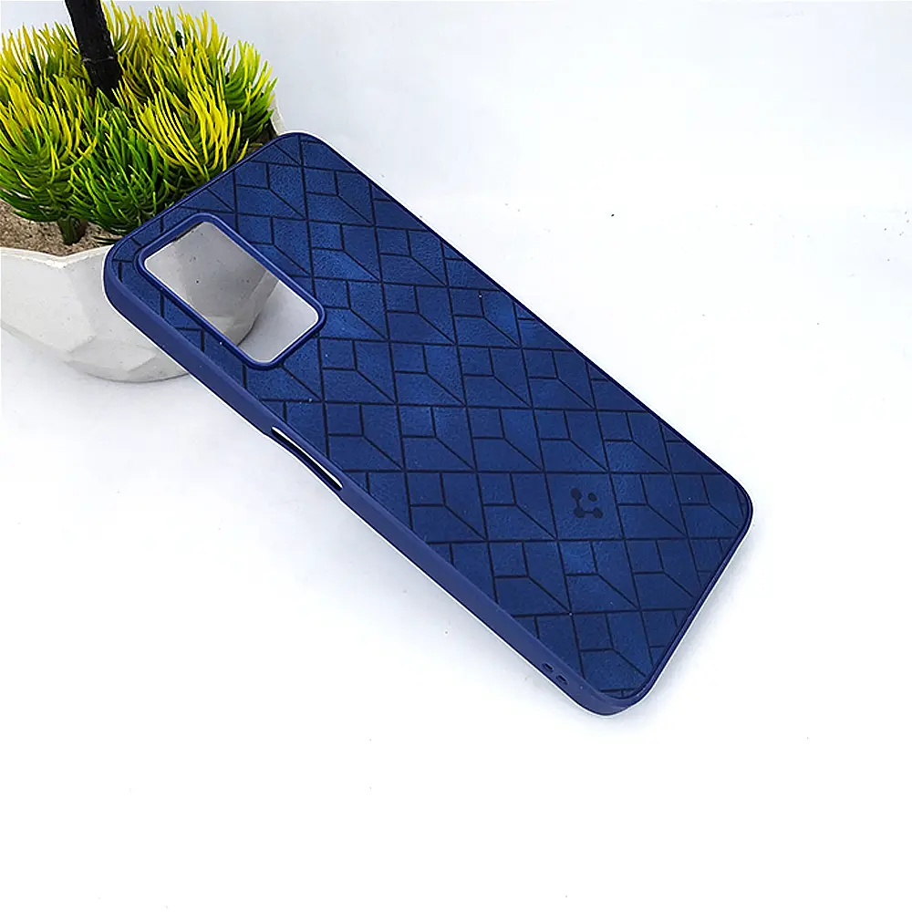 Vivo V23E Spigen Logo Leather Lining Back Case (Navy Blue)