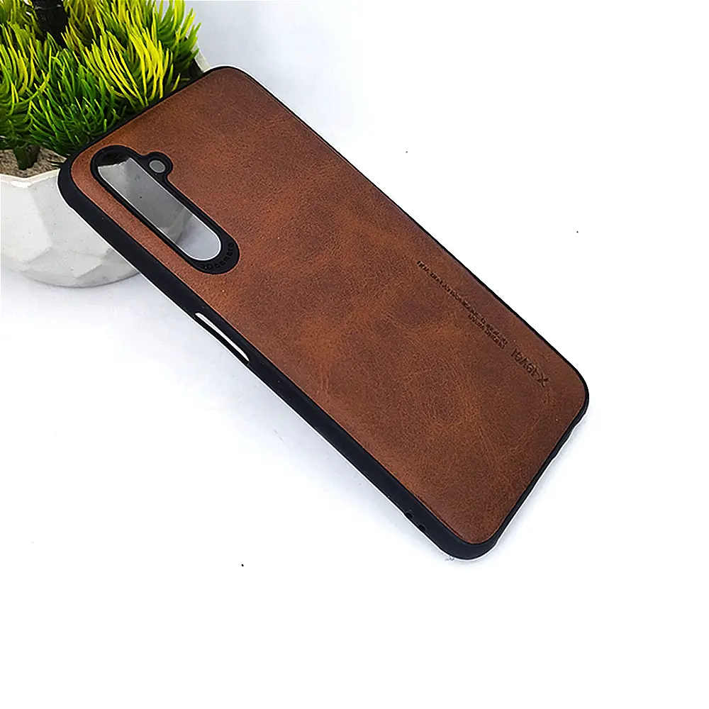 Oppo Realme 6 Pro Leather Back Case - Dark Brown Elegance