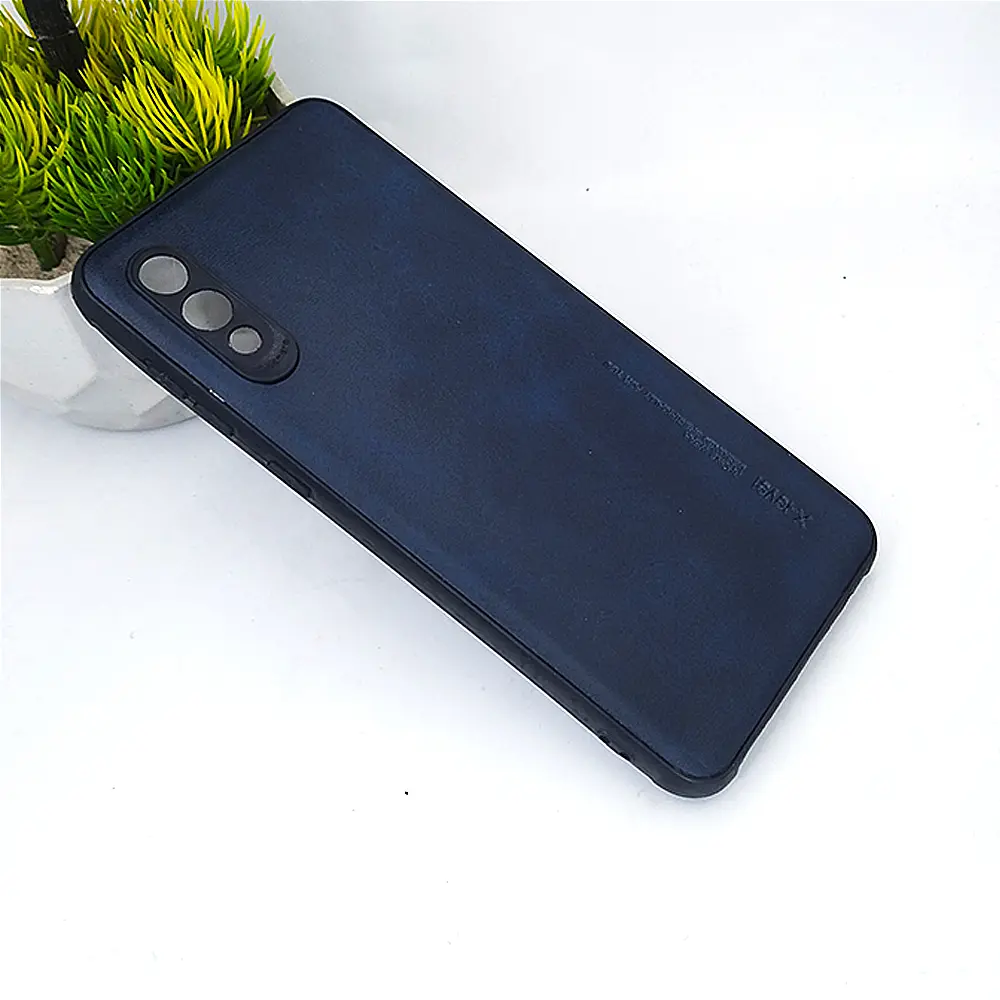 Samsung Galaxy A02|M02 Luxury Leather Back Case - Navy Blue