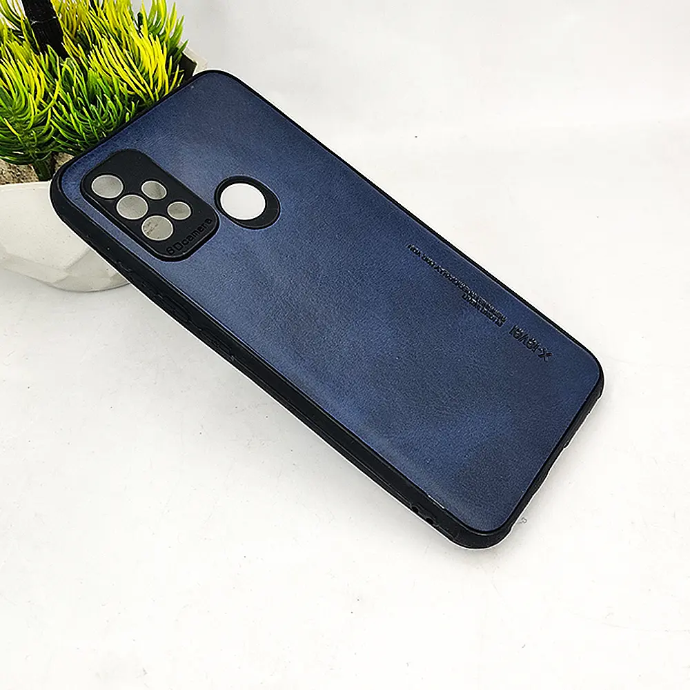 Motorola Moto G10 Luxury Leather Back Case - Navy Blue Protection