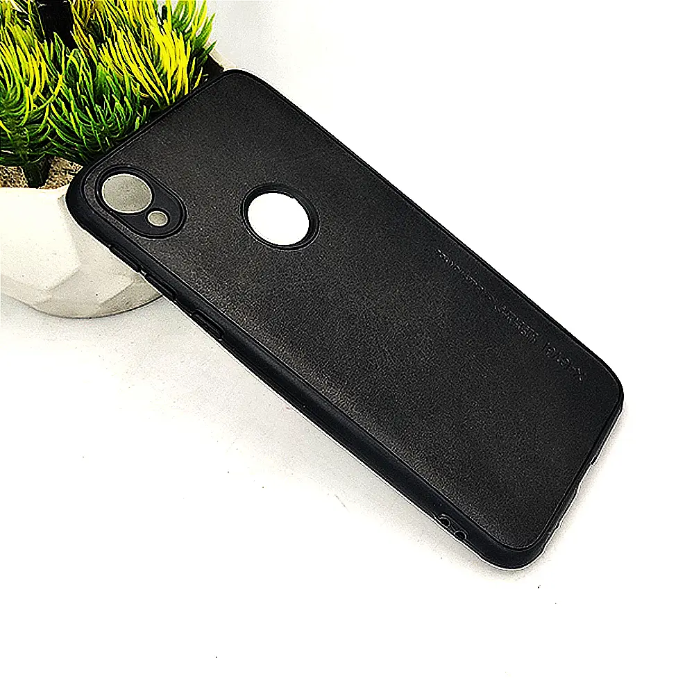 Motorola Moto E6 Luxuary Leather Back Case (Black)