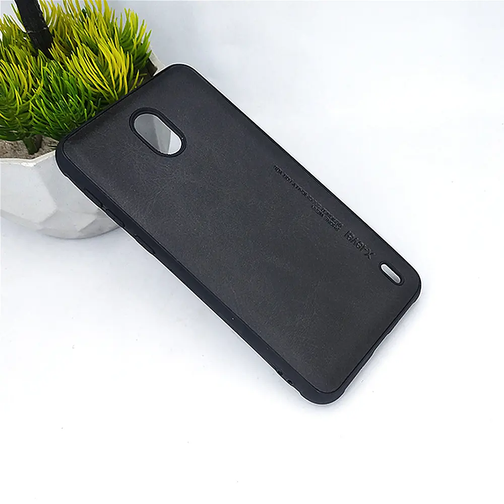 Nokia 2 Luxuary Leather Back Case Black)