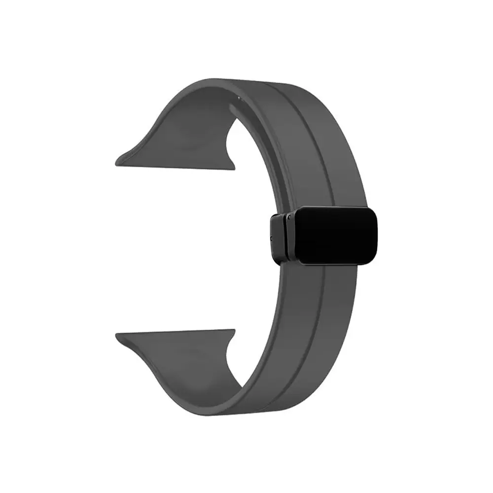 42/44/45/49 MM Magnetic D Buckle Silicon (Rubber)  Straps For Smart Watch (Grey)