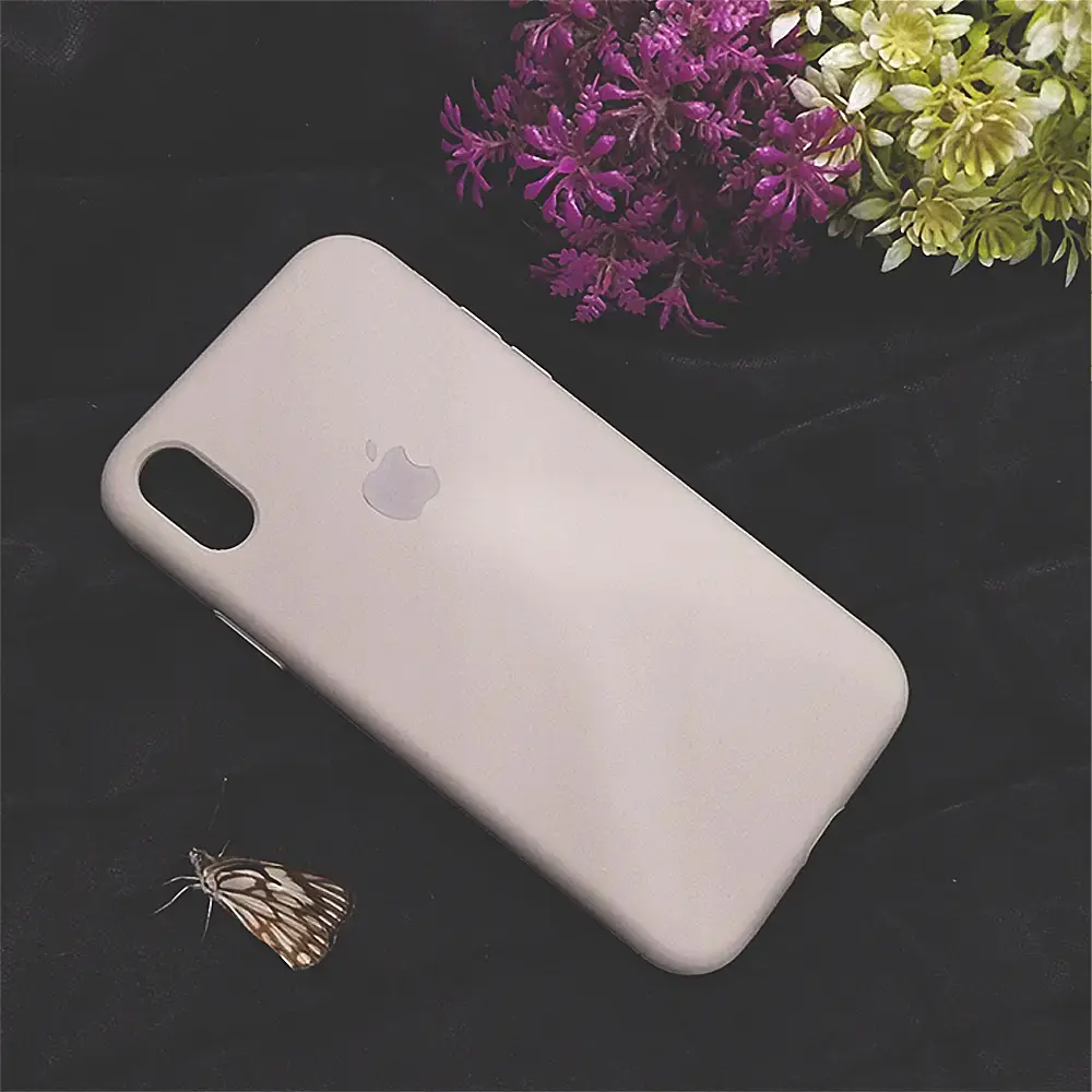 iPhone XS Max Original Official Soft Silky Back Case (Titanium)
