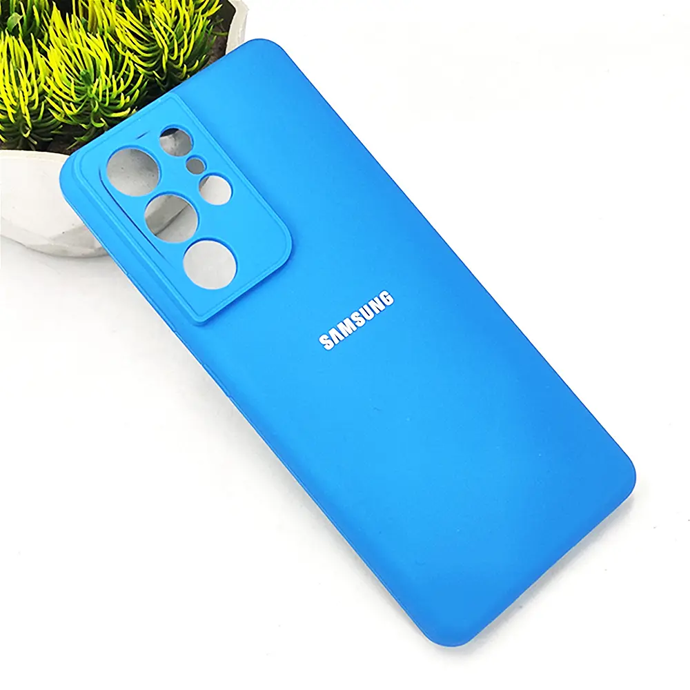 [PO23BSS21U-1-16] Samsung Galaxy S21 Ultra Original Official Soft Silky Back Case (Sky Blue)